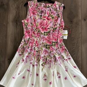 Gabby Skye Sleeveless Dress | Size 14 | NWT | Neck Cut-Outs | Fit and Flare